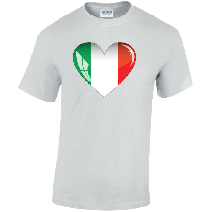 T09 Italian Heart Unisex Cotton T-Shirts Various Sizes & Colours Available
