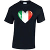 Italy Heart Mens Cotton T-Shirt 5 sizes 3 Colours Available Printed MT09