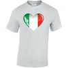 Italy Heart Mens Cotton T-Shirt 5 sizes 3 Colours Available Printed MT09