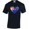 New Zealand Heart Mens Cotton T-Shirt 5 sizes 3 Colours Available Printed MT11