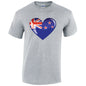 New Zealand Heart Mens Cotton T-Shirt 5 sizes 3 Colours Available Printed MT11