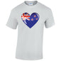New Zealand Heart Mens Cotton T-Shirt 5 sizes 3 Colours Available Printed MT11