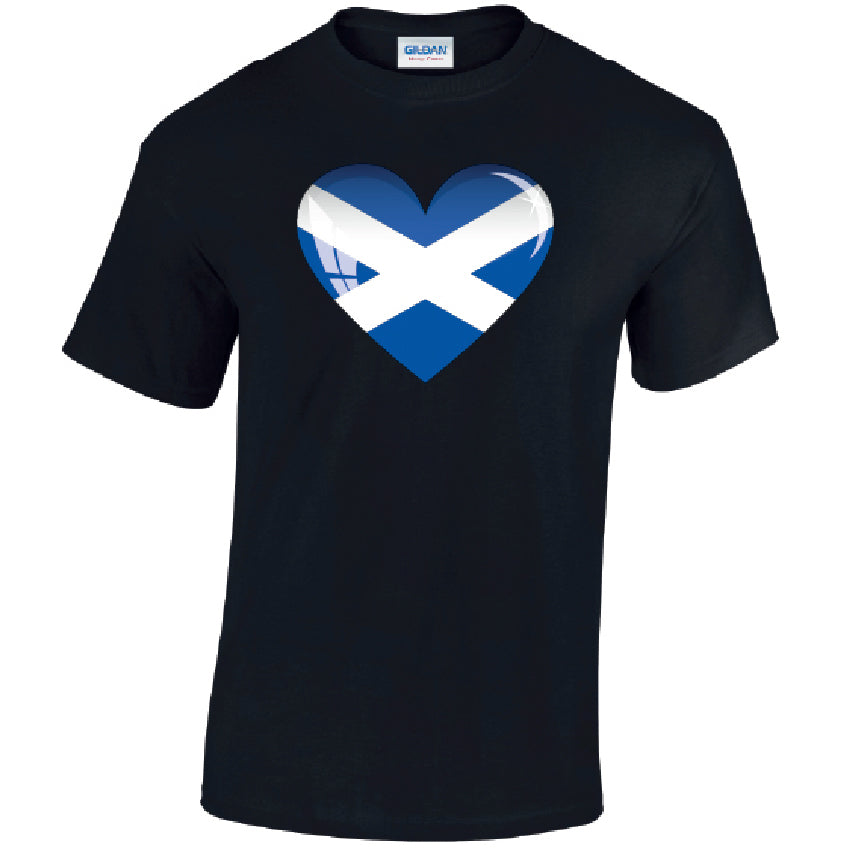 Scotland Heart Mens Cotton T-Shirt 5 sizes 3 Colours Available Printed MT13