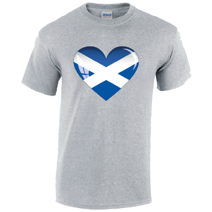 Scotland Heart Mens Cotton T-Shirt 5 sizes 3 Colours Available Printed MT13