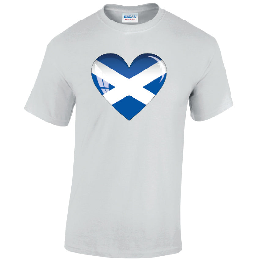 Scotland Heart Mens Cotton T-Shirt 5 sizes 3 Colours Available Printed MT13