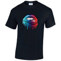 T15 Blue and Red Lips Unisex Cotton T-Shirts Various Sizes & Colours Available