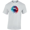 Blue and Red Lips Mens Cotton T-Shirt 5 sizes 3 Colours Available Printed MT15