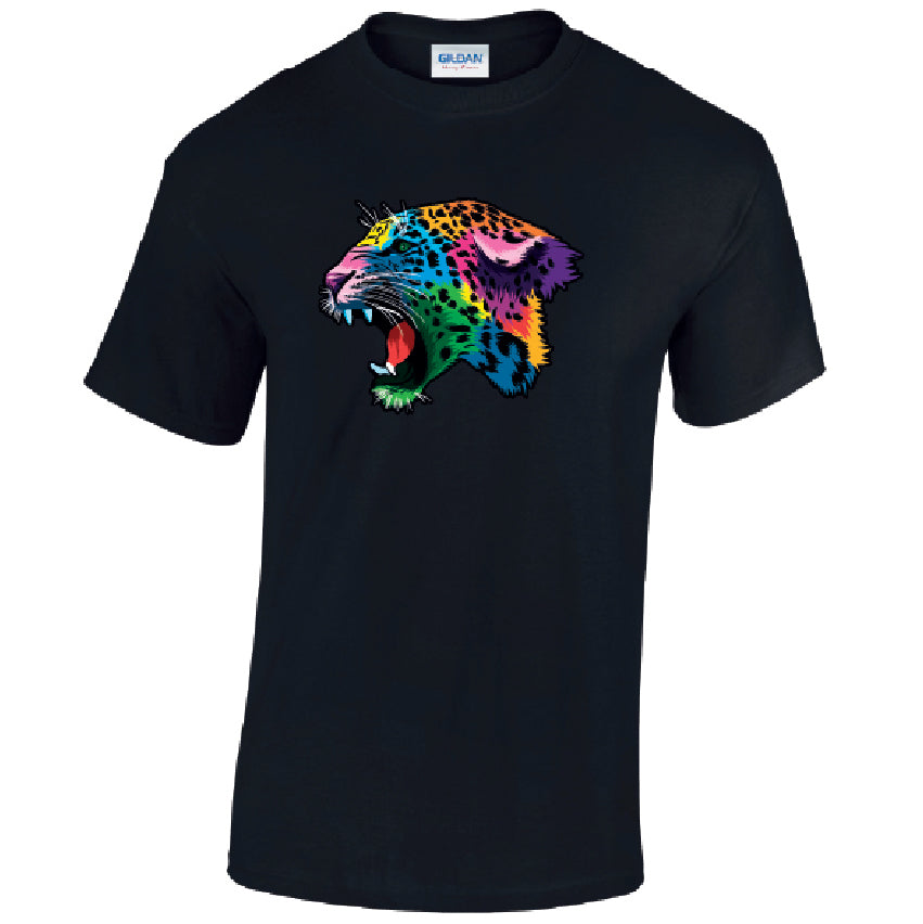 Leopard Animal Mens Cotton T-Shirt Available in Black Grey and White MT17