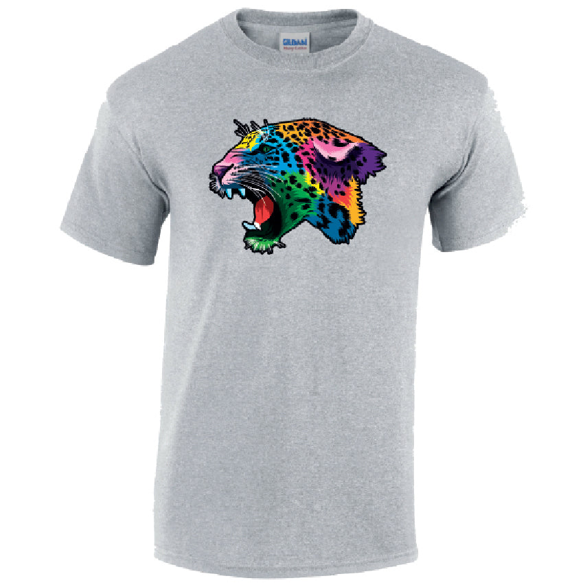 Leopard Animal Mens Cotton T-Shirt Available in Black Grey and White MT17