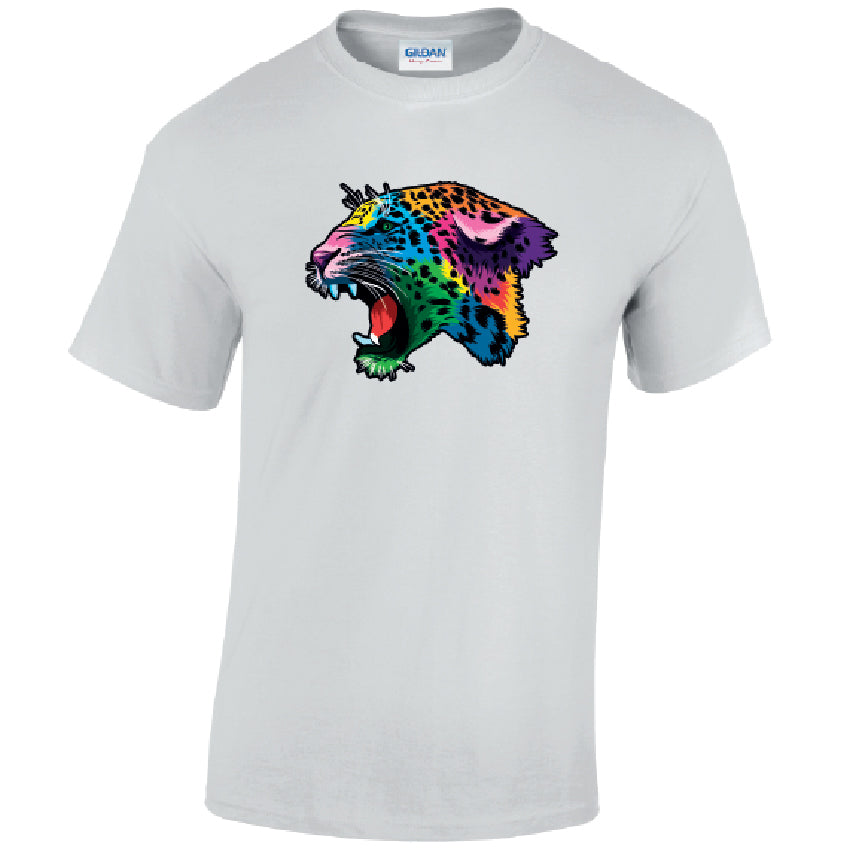 Leopard Animal Mens Cotton T-Shirt Available in Black Grey and White MT17