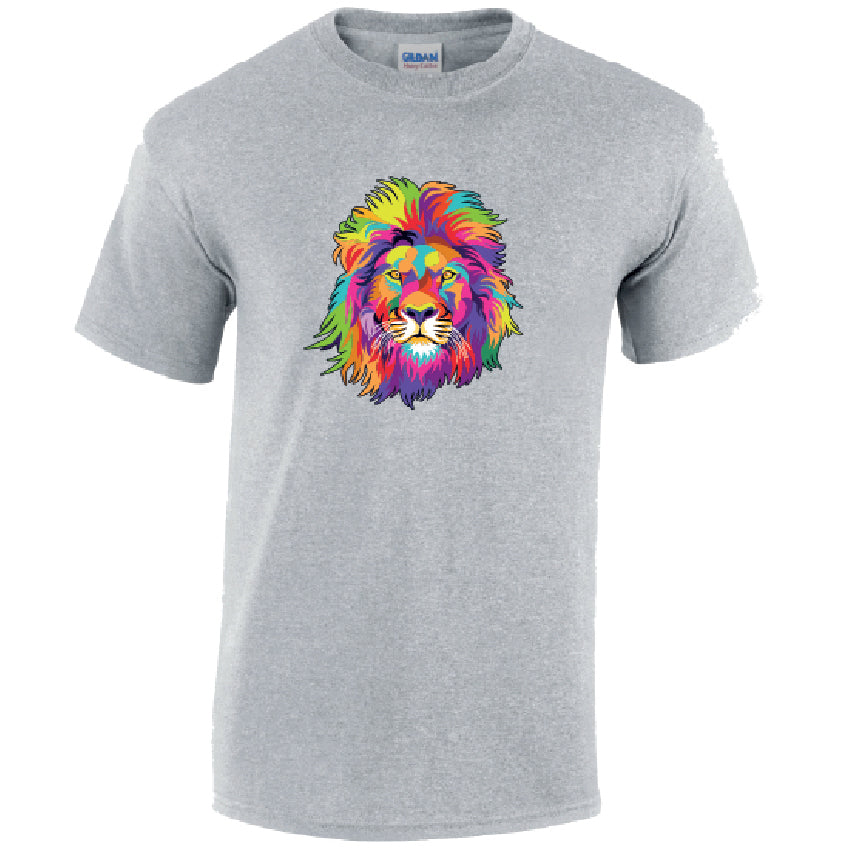 Lion Animal Mens Cotton T-Shirt 5 sizes 3 Colours Available Printed MT18