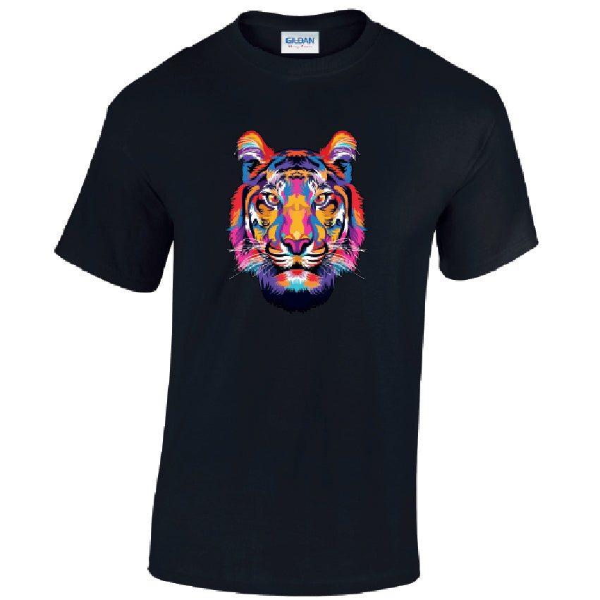 Tiger Animal Mens Cotton T-Shirt 5 sizes 3 Colours Available Printed MT19