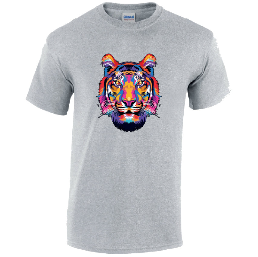 Tiger Animal Mens Cotton T-Shirt 5 sizes 3 Colours Available Printed MT19