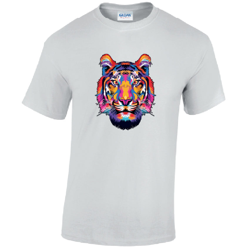 Tiger Animal Mens Cotton T-Shirt 5 sizes 3 Colours Available Printed MT19