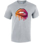Orange and Pink Lips Mens Cotton T-Shirt 5 sizes 3 Colours Available Printed MT20