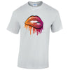 Orange and Pink Lips Mens Cotton T-Shirt 5 sizes 3 Colours Available Printed MT20