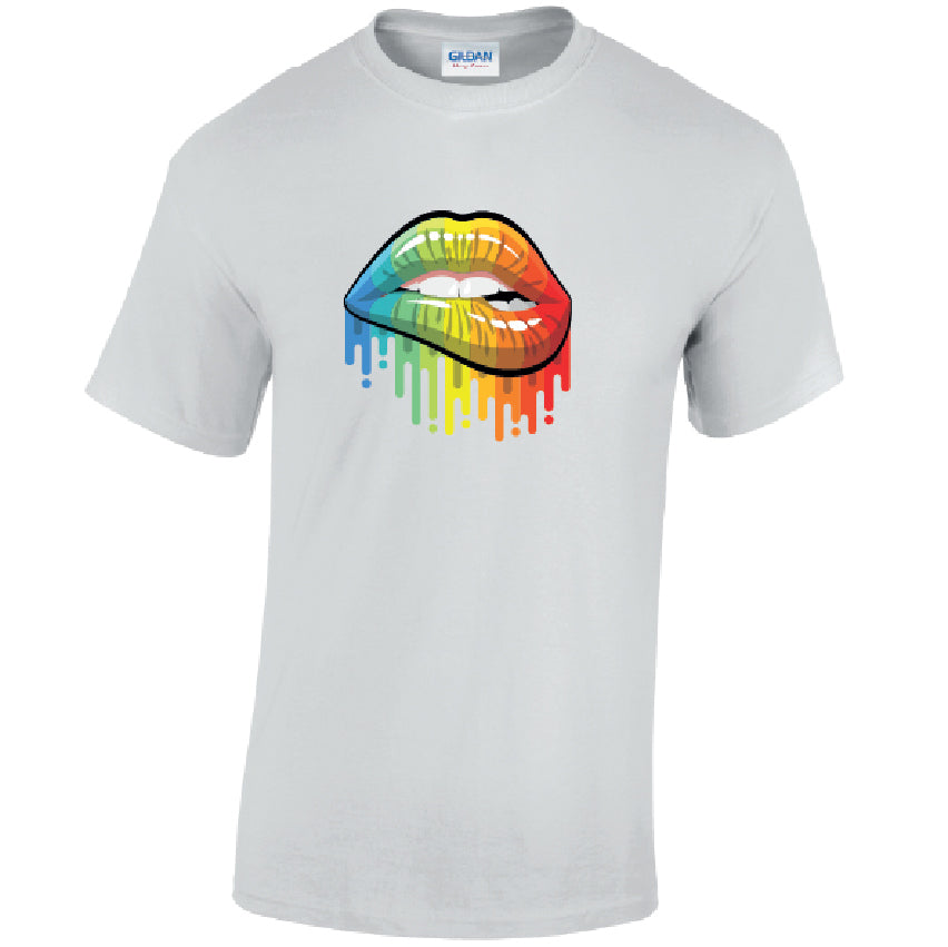 T21 Rainbow Lips Unisex Cotton T-Shirts Various Sizes & Colours Available
