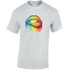 Rainbow Lips Mens Cotton T-Shirt 5 sizes 3 Colours Available Printed MT21