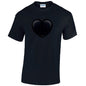 Black Heart Mens Cotton T-Shirt 5 sizes 3 Colours Available Printed MT22