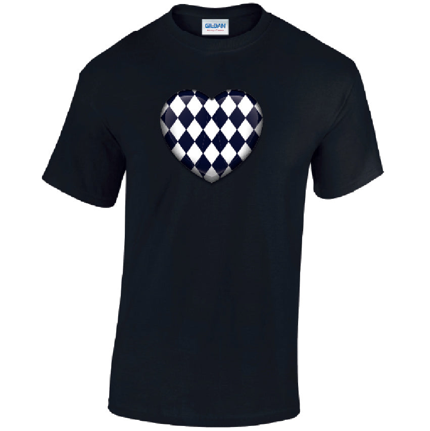 T24 Black Harley Quinn Heart Unisex Cotton T-Shirts Various Sizes & Colours Available