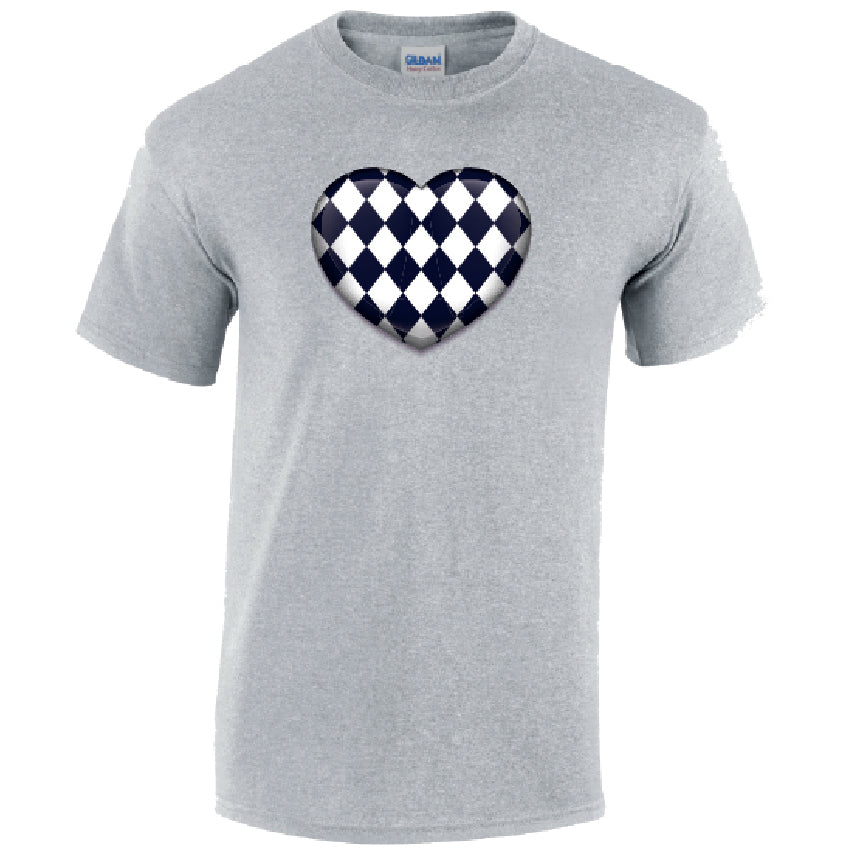 T24 Black Harley Quinn Heart Unisex Cotton T-Shirts Various Sizes & Colours Available