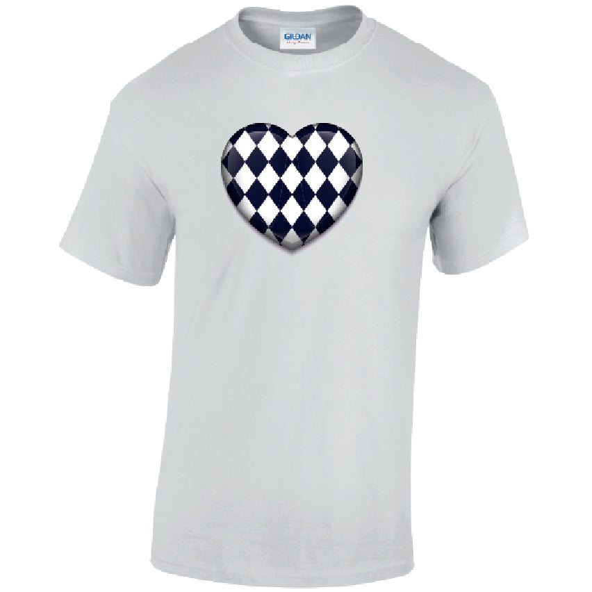 T24 Black Harley Quinn Heart Unisex Cotton T-Shirts Various Sizes & Colours Available