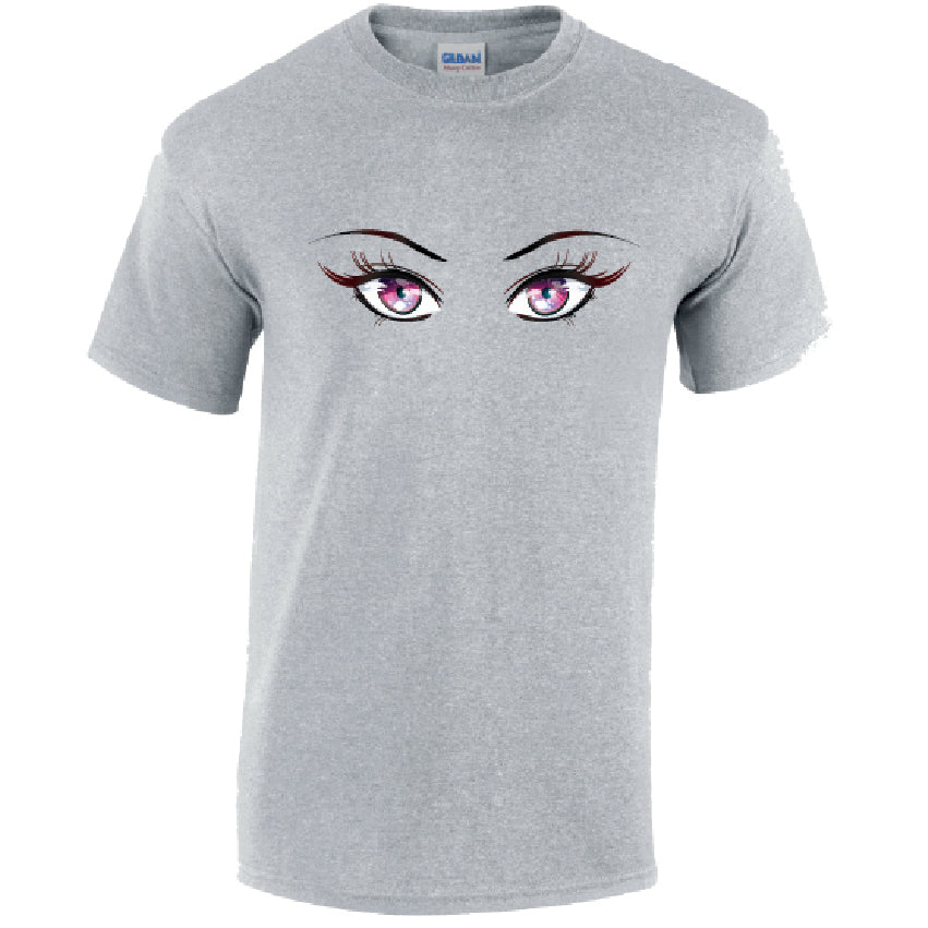 T27 Pink Eyes Unisex Cotton T-Shirts Various Sizes & Colours Available