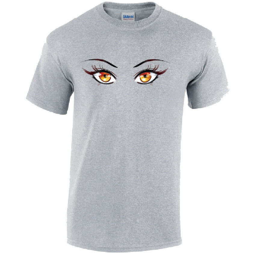 T35 Orange Eyes Cotton T-Shirts Various Sizes & Colours Available