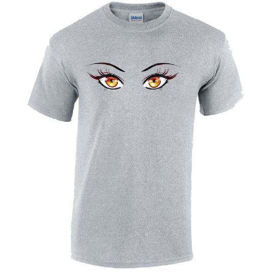 Orange Eyes Mens Cotton T-Shirt 5 sizes 3 Colours Available Printed MT35