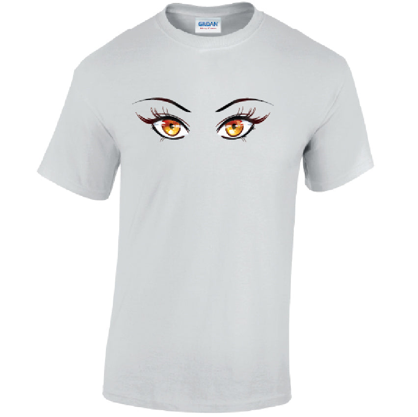 Orange Eyes Mens Cotton T-Shirt 5 sizes 3 Colours Available Printed MT35