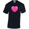 Pink Heart Mens Cotton T-Shirt 5 sizes 3 Colours Available Printed MT36