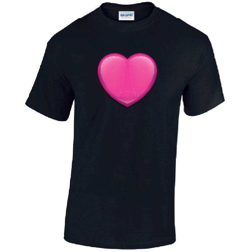 Pink Heart Mens Cotton T-Shirt 5 sizes 3 Colours Available Printed MT36