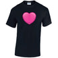 Pink Heart Mens Cotton T-Shirt 5 sizes 3 Colours Available Printed MT36