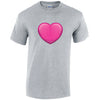 Pink Heart Mens Cotton T-Shirt 5 sizes 3 Colours Available Printed MT36