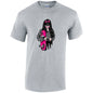 Pink Skater Girl Mens Cotton T-Shirt Available in Black Grey and White MT37