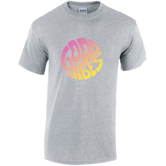 Good Vibes Mens Cotton T-ShirtAvailable in Black Grey and White MT41