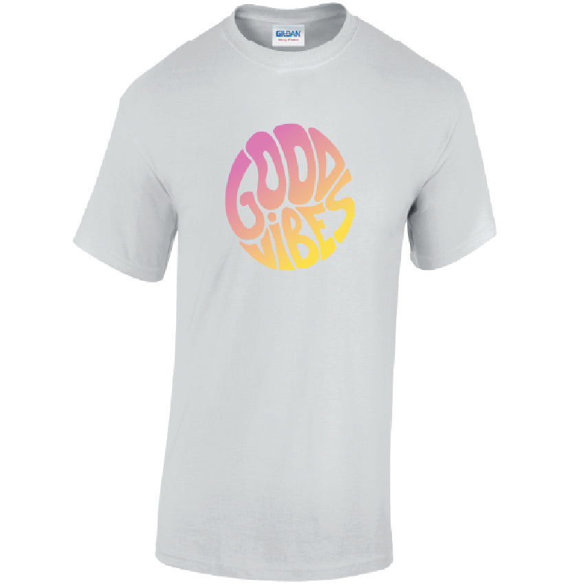 Good Vibes Mens Cotton T-ShirtAvailable in Black Grey and White MT41