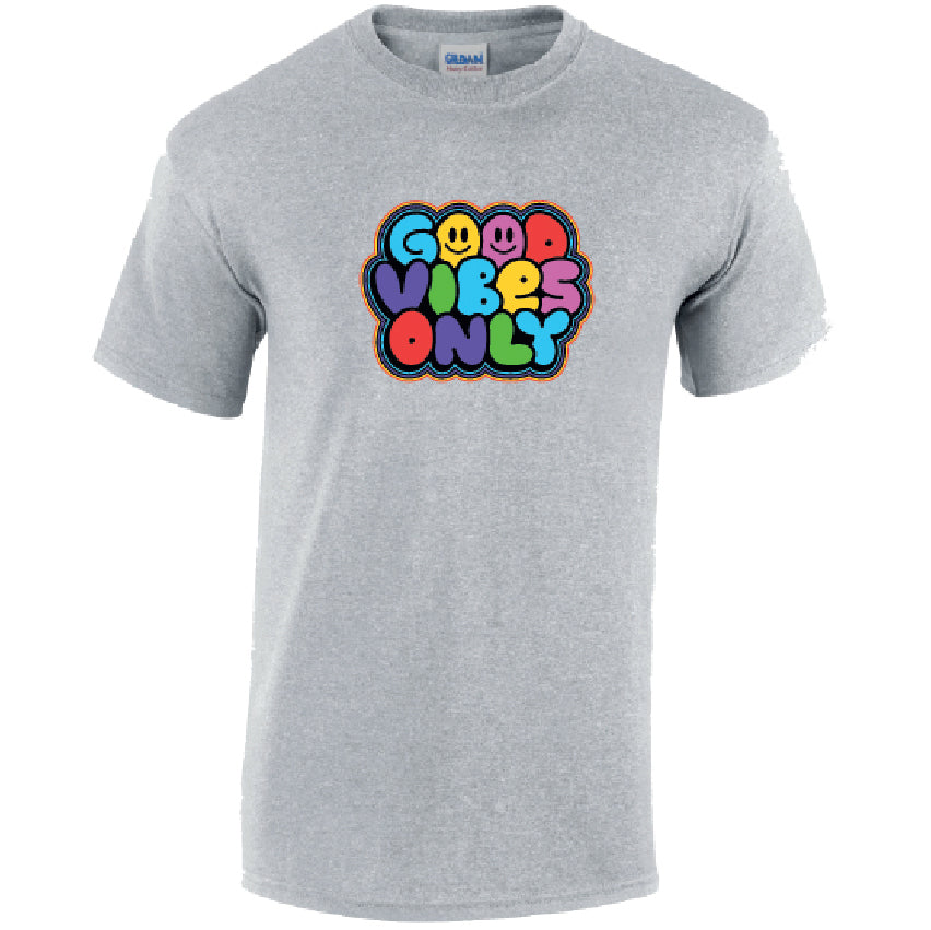Good Vibes Only Mens Cotton T-Shirt Available in Black Grey and White MT42