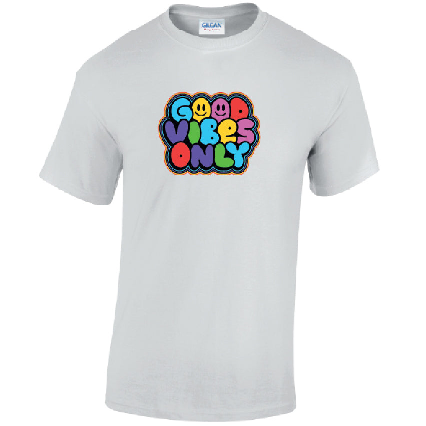 Good Vibes Only Mens Cotton T-Shirt Available in Black Grey and White MT42