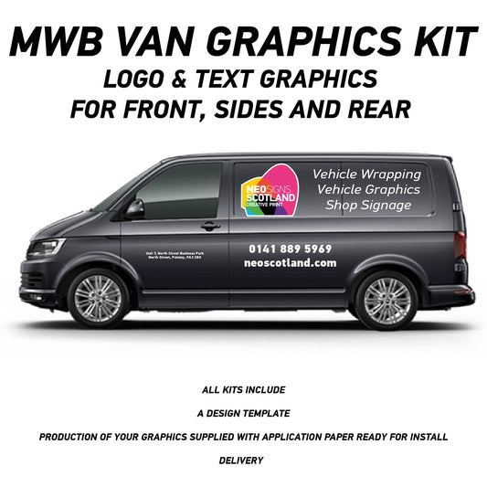 VAN08 Mwb Van Graphics Kit Sign Writing Vehicle lettering Livery signs Logo and Text
