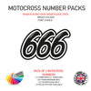 MXSC03 3 x Custom Race Numbers and Name Vinyl Stickers Motorbike Motorcross Quad