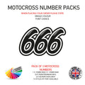 MXSC03 3 x Custom Race Numbers and Name Vinyl Stickers Motorbike Motorcross Quad