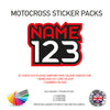 MXSP03 Motocross Personalised Name and Number Stickers Moto X Graphics Decal