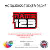 MXSP05 Motocross Personalised Name and Number Stickers Moto X Graphics Decal