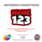 MXSP06 Motocross Personalised Name and Number Stickers Moto X Graphics Decal