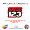 MXSP07 Motocross Personalised Name and Number Stickers Moto X Graphics Decal