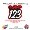 MXSP08 Motocross Personalised Name and Number Stickers Moto X Graphics Decal