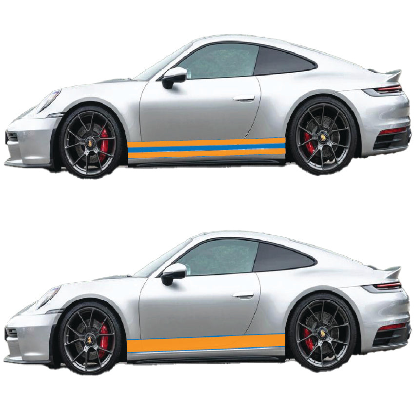 Gulf Racing Side Stripes Various Styles & Sizes Available