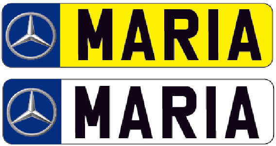 RIDE03 Kids Personalised Number Plates Front And Back with car logo