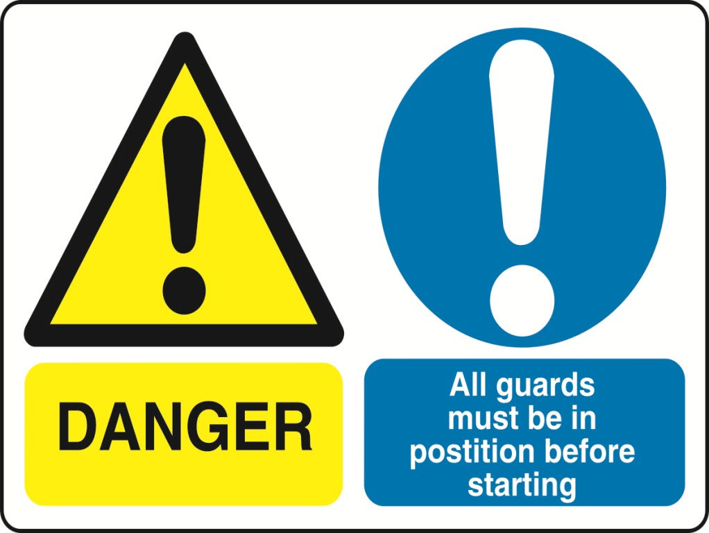 MULTI001-40 Dual Warning Labels Various Designs and Sizes Available
